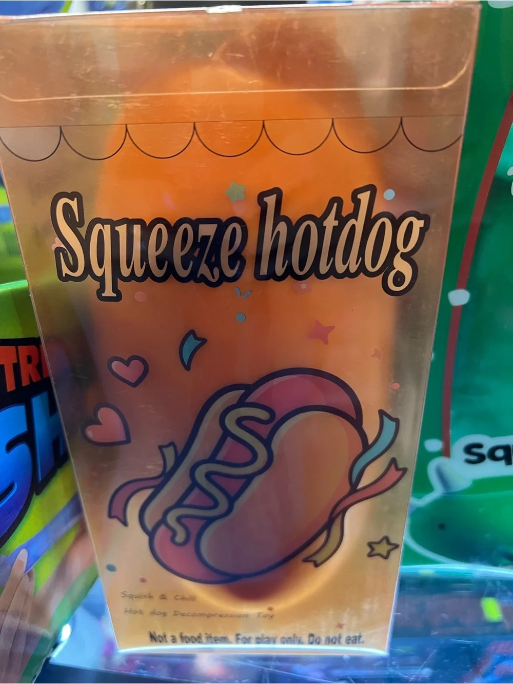 Squeeze Hotdog Jumbo Stress Toy - Orange